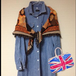 レトロな花柄ショール(マフラー/ショール)