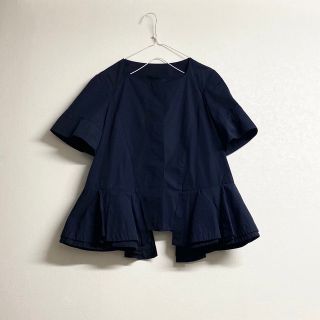 マルニ(Marni)のMARNI ショートジャケット　ボリューム　スプリングコート　ネイビー　フリル(スプリングコート)