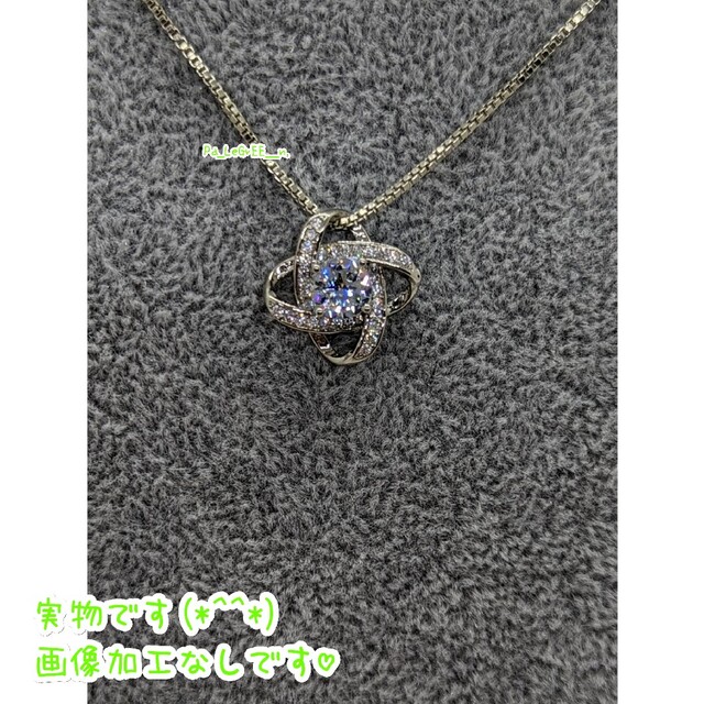 bネックレス　レディース　人気　シンプル　モアサナイト　ダイヤモンド　プラチナ レディースのアクセサリー(ネックレス)の商品写真