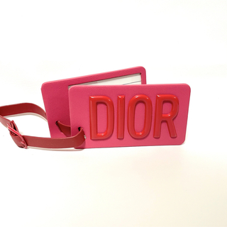 ディオール(Dior)の未使用 ディオール DIORロゴ付き ミラー付きネームタグ チャーム ピンク(ミラー)