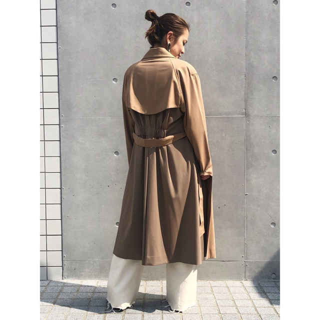 Studious タックプリーツガウンコート キャメル 4