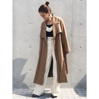 Studious タックプリーツガウンコート キャメル