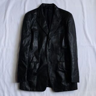 極美品 ポールスミス レザー テーラードジャケット  メンズ XL 牛革 黒