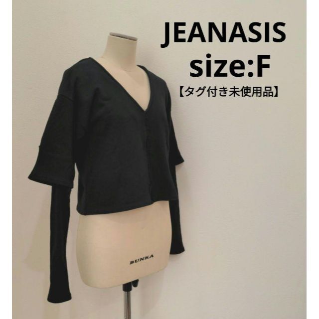 JEANASIS(ジーナシス)の【タグ付き未使用品】 ジーナシス jeanasis ソデレイヤードショートVPO レディースのトップス(Tシャツ(長袖/七分))の商品写真