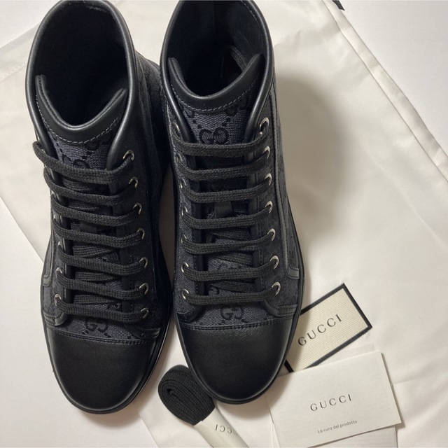 Gucci(グッチ)の新品　GUCCI ハイトップスニーカー　ブラック　36/23.5cm  レディースの靴/シューズ(スニーカー)の商品写真