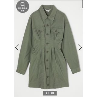 マウジー(moussy)のMOUSSY COTTON SHIRT ミニドレス カーキ S(ミニワンピース)