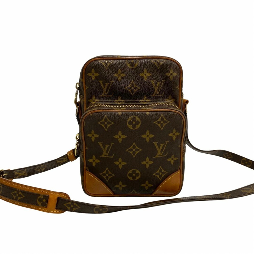 極 美品 LOUIS VUITTON ルイヴィトン モノグラム アマゾン レザー ミニ ショルダーバッグ クロスボディバッグ サコッシュ ブラウン 24874