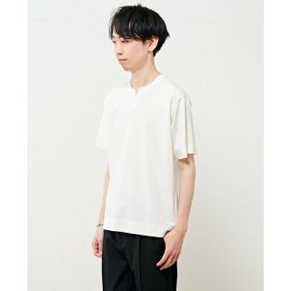 メンズメルローズ(MEN'S MELROSE)の【ホワイト】ハイシャインキーネックTシャツ(その他)