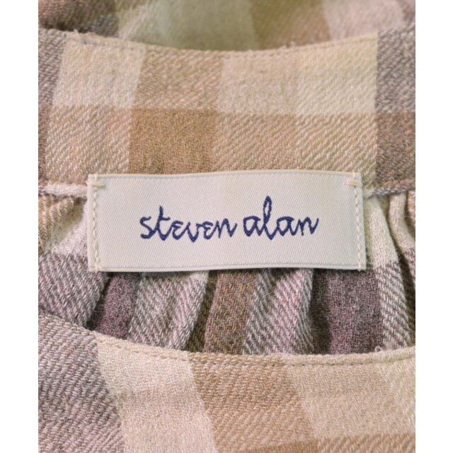 steven alan(スティーブンアラン)のsteven alan ワンピース M アイボリーxベージュx茶(チェック) 【古着】【中古】 レディースのワンピース(ひざ丈ワンピース)の商品写真