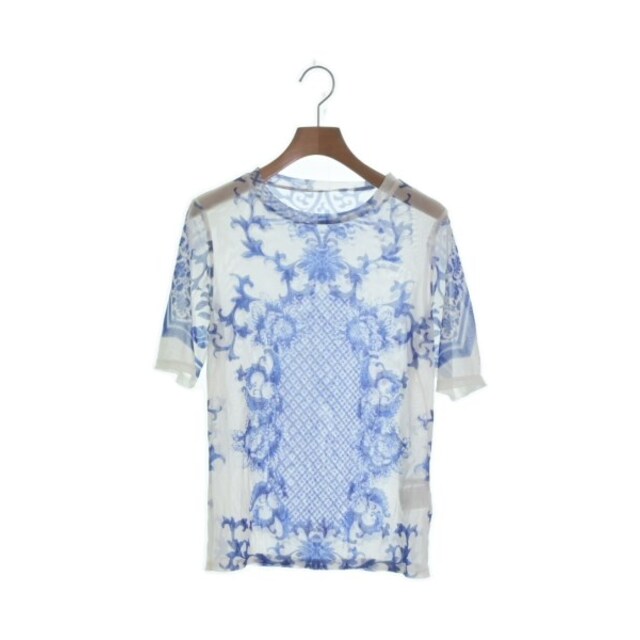 VIVIENNE TAM(ヴィヴィアンタム)のVIVIENNE TAM Tシャツ・カットソー 38(M位) 白x青(総柄) 【古着】【中古】 レディースのトップス(カットソー(半袖/袖なし))の商品写真