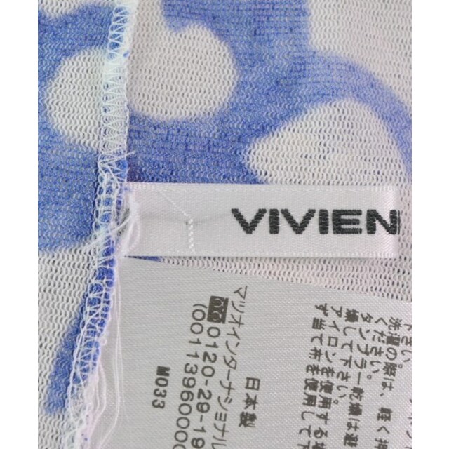 VIVIENNE TAM(ヴィヴィアンタム)のVIVIENNE TAM Tシャツ・カットソー 38(M位) 白x青(総柄) 【古着】【中古】 レディースのトップス(カットソー(半袖/袖なし))の商品写真