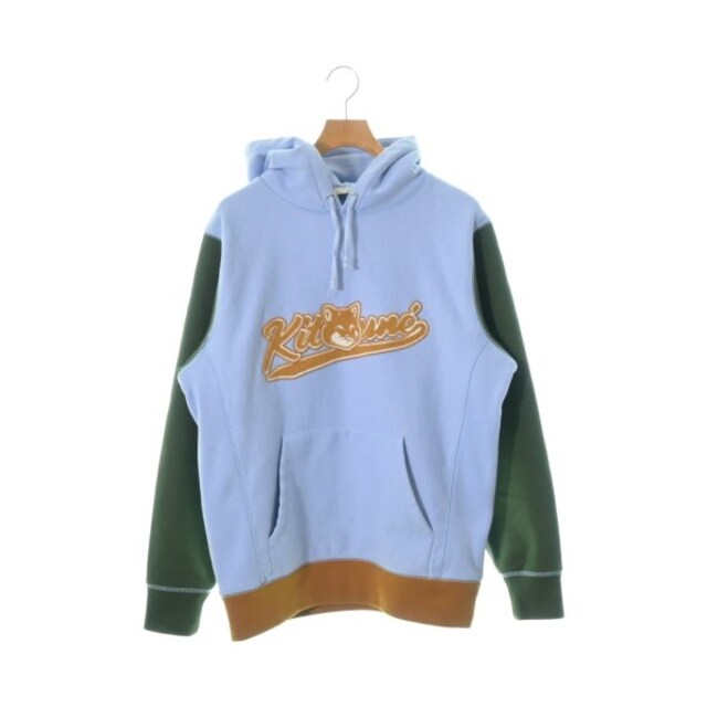 MAISON KITSUNE メゾンキツネ パーカー M 水色x緑 【古着】【中古