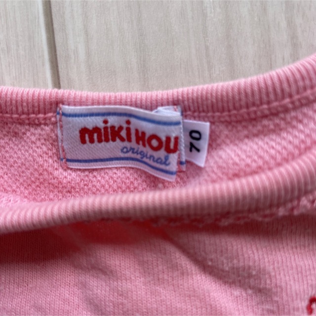 mikihouse(ミキハウス)の最終価格⭐︎新品未使用⭐︎ミキハウス　ピンクトレーナー　70 キッズ/ベビー/マタニティのベビー服(~85cm)(トレーナー)の商品写真