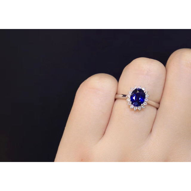 天然 ロイヤルブルーサファイア ダイヤ リング1.44ct k18 f