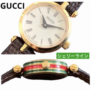グッチ(Gucci)の☆ GUCCI グッチ シェリーライン オフホワイト系文字盤時計 新電池交換済み(腕時計)