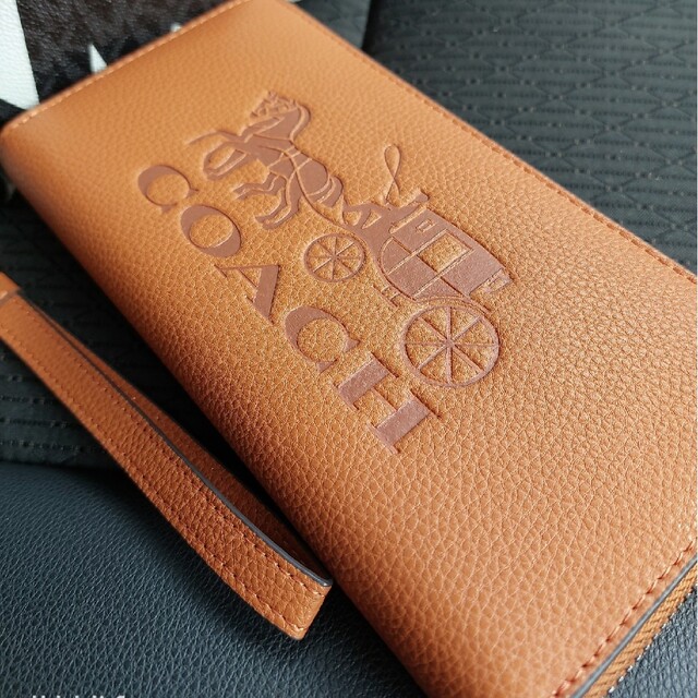 COACH　ラウンドファスナー　長財布　ブラウン