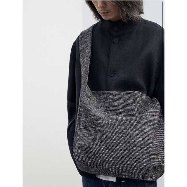 ファッションデザイナー LIDNM TWEED LARGE NEWSPAPER BAG ショルダー ...