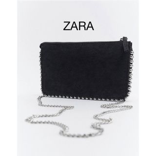 ザラ(ZARA)のZARA スタッズ付きウォレット型ショルダーバッグ チェーンバッグ(ショルダーバッグ)