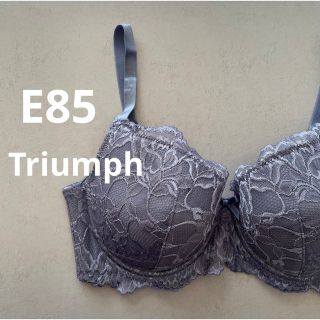 トリンプ(Triumph)のトリンプ  E85 ブルー　4/5カップブラ　花柄レースブラ　大きいサイズ(ブラ)