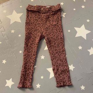 ザラキッズ(ZARA KIDS)のZARA baby ザラベビー レオパード柄リブレギンス 98cm(パンツ/スパッツ)