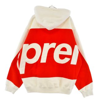 シュプリーム(Supreme)のSUPREME シュプリーム 21SS Big Logo Hooded Sweatshirt Hoodie ビックロゴプリント スウェットプルオーバーパーカー ホワイト/レッド(パーカー)