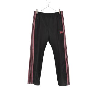 ニードルス(Needles)のNeedles ニードルス 22AW TRACK PANT - POLY SMOOTH ロゴ刺繍 トラックパンツ ブラック/ピンク ジャージLQ230(その他)