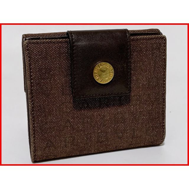 BVLGARI ブルガリ 二つ折り 財布 茶 ウォレット D6 財布