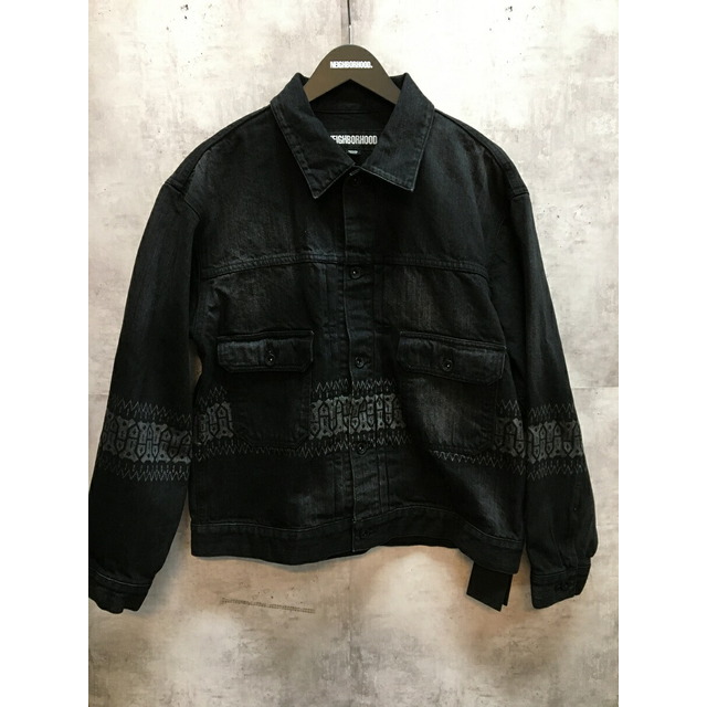 NEIGHBORHOOD(ネイバーフッド)のNEIGHBORHOOD 23ss BI TYPE 2 JACKET ネイバーフッド サベージ加工 ブラックデニムジャケット 231XBNH-JKM04【中古】【004】【岩】 メンズのジャケット/アウター(Gジャン/デニムジャケット)の商品写真