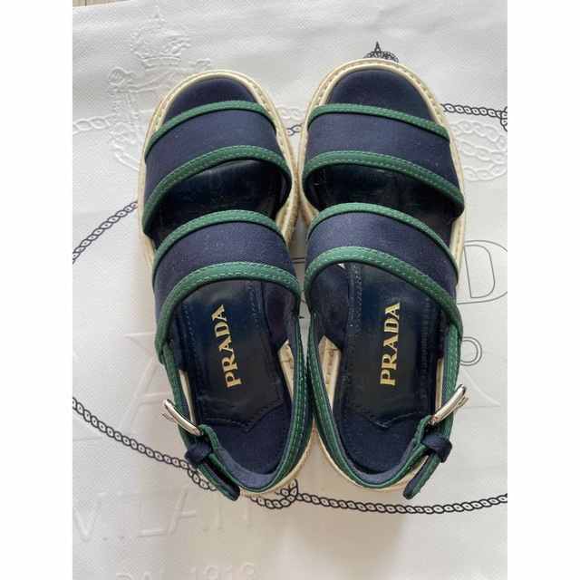 くま子さん専用 PRADA プラダ サンダル 35.5 スポサン すぐった