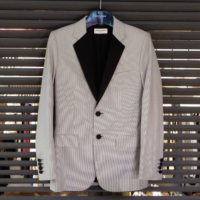 SAINT LAURENT - 新品同様 サンローラン Sサイズ ＃44 ストライプ テーラードジャケット