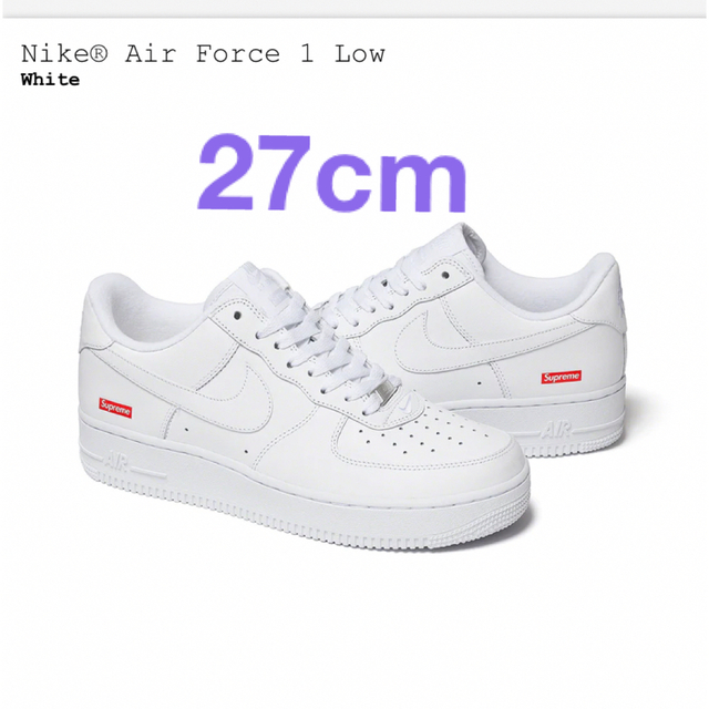 Supreme Nike Air Force 1 Low White ホワイトメンズ