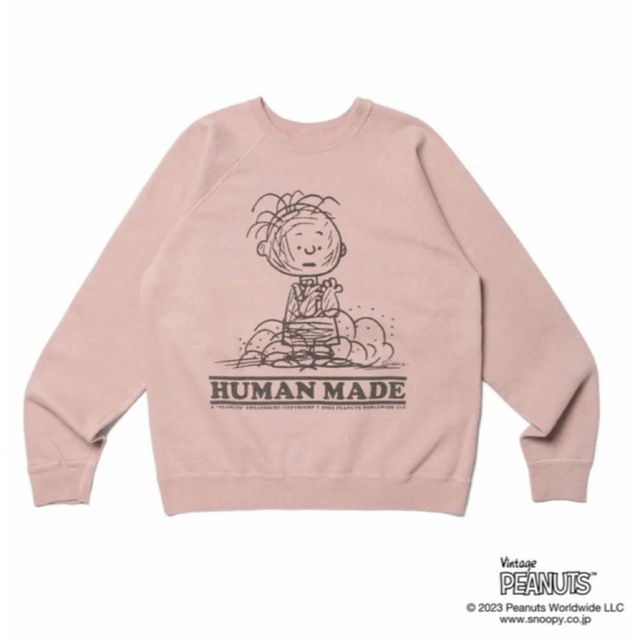 HUMAN MADE(ヒューマンメイド)のhuman made ヒューマンメイド PEANUTS SWEAT ピンク　XL メンズのトップス(スウェット)の商品写真