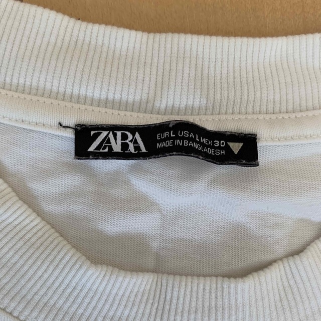 ZARA(ザラ)のZARA BIGシンプル白Tシャツ　Lサイズ　 レディースのトップス(Tシャツ(長袖/七分))の商品写真