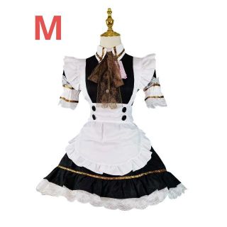 英国風　メイド服M　ロリータ衣装　仮装　コスチューム　ハロウィン　上品　襟付き(衣装一式)