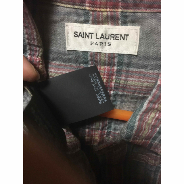 Saint Laurent(サンローラン)のサンローランパリ 皺加工 チェックシャツ SAINT LAURENT  美品 L メンズのトップス(シャツ)の商品写真