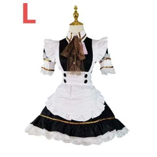 英国風　メイド服L　ロリータ衣装　仮装　コスチューム　ハロウィン　上品　襟付き(衣装一式)