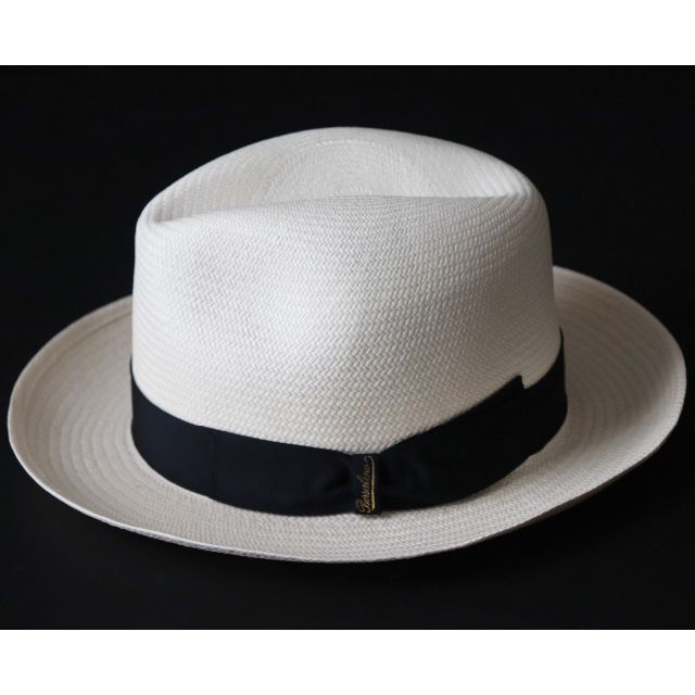 Borsalino(ボルサリーノ)の新品【ボルサリーノ 】高級ファインパナマハット 麦わら帽子 ミディアム 白 58 メンズの帽子(ハット)の商品写真