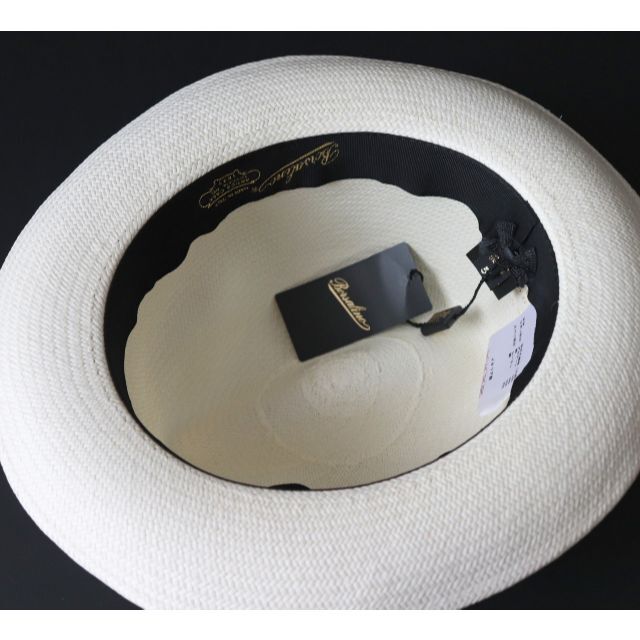Borsalino(ボルサリーノ)の新品【ボルサリーノ 】高級ファインパナマハット 麦わら帽子 ミディアム 白 58 メンズの帽子(ハット)の商品写真
