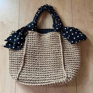 ナチュラルクチュール(natural couture)のnatural couture リボンスカーフ持ち手トートバッグ(トートバッグ)