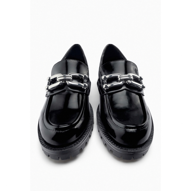 ZARA トラックソールビジューローファー - ローファー/革靴