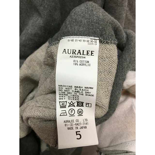 AURALEE SUPER MILLED SWEAT P/O 23ss オーラリー スウェット A23SP02SM【004】【岩】