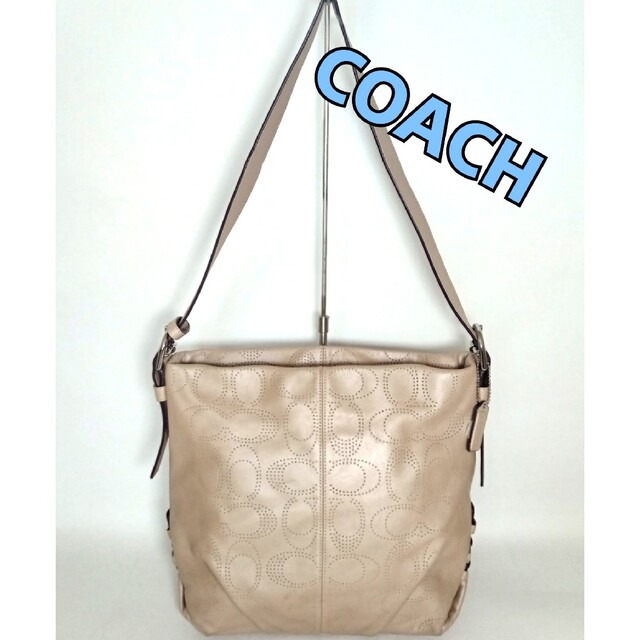 ファスナーポケット×1内側COACH コーチ ショルダーバック