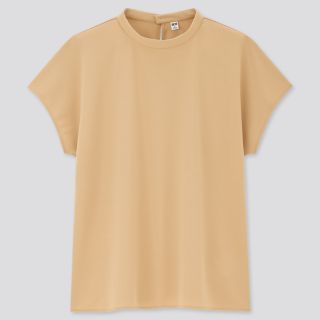 ユニクロ(UNIQLO)のユニクロ クレープジャージースタンドカラーT 半袖(シャツ/ブラウス(半袖/袖なし))