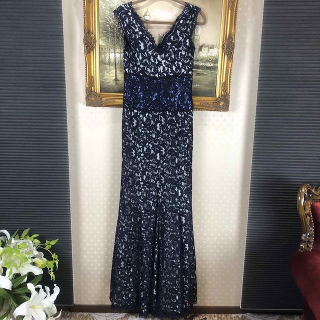 新品☆ TADASHI SHOJI 紺色スパンコールサイズ6 (T29)-