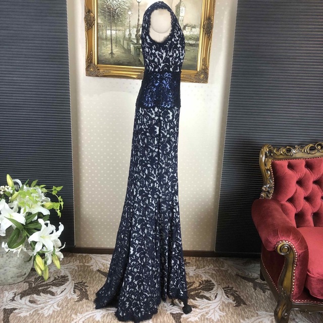 新品☆ TADASHI SHOJI 紺色スパンコールサイズ6 (T29)