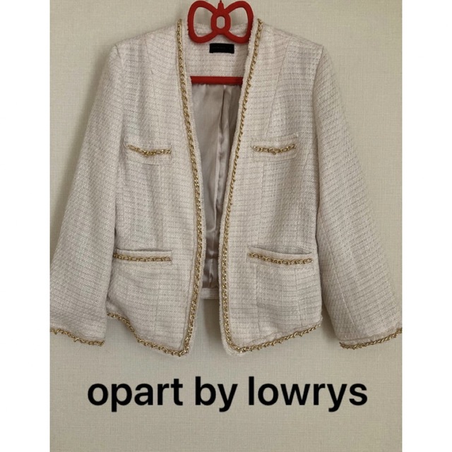 apart by lowrys(アパートバイローリーズ)の美品ノーカラージャケット　長袖　レディース洋服　アウター　コード　M サイズ レディースのジャケット/アウター(ノーカラージャケット)の商品写真