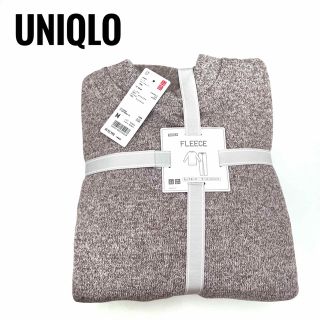 ユニクロ(UNIQLO)の【新品タグ付き】UNIQLO フリースセット　M ブラウン　モックネック　長袖(ルームウェア)