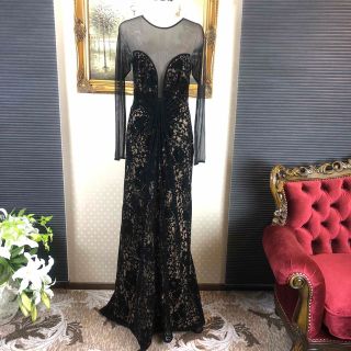 タダシショウジ(TADASHI SHOJI)の新品☆ TADASHI SHOJI サイズM ブラック　(T25)(ロングドレス)