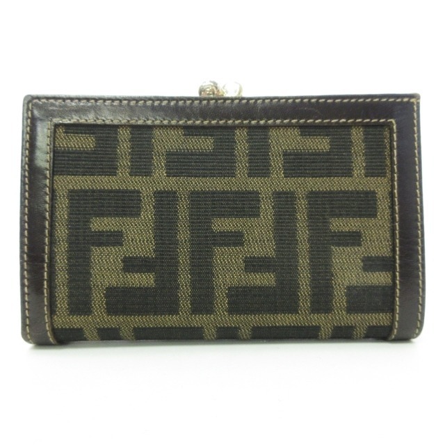 FENDI(フェンディ)のフェンディ ズッカ柄 がま口 二つ折り財布 ウォレット ジャカードキャンバス レディースのファッション小物(財布)の商品写真