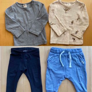 エイチアンドエム(H&M)のH&M 長袖　2枚　ズボン2枚　オーガニックコットン(シャツ/カットソー)